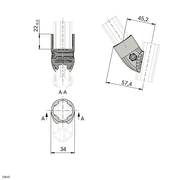 Raccord de connexion 45° D28L