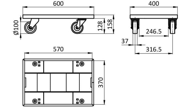 Chariot Bac 600X400