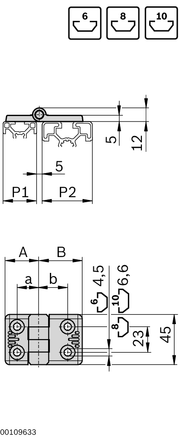Charnière en aluminium