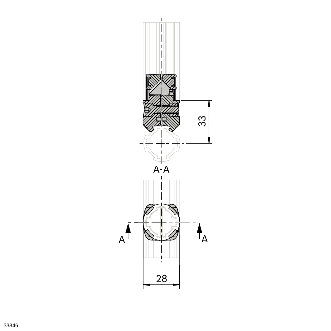 Raccord de connexion D28L 90° intérieur