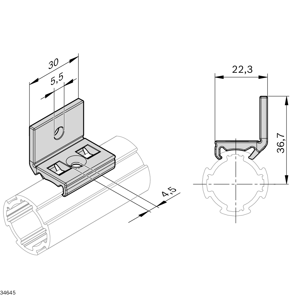 Équerre de fixation D28L