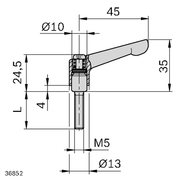 Levier de serrage M5x10
