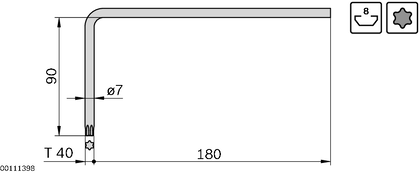 Clé mâle coudée (Torx)