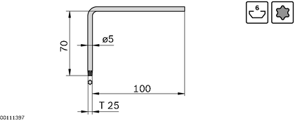 Clé mâle coudée (Torx)