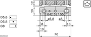 Gabarit de perçage Ø5.8 Ø8 R6