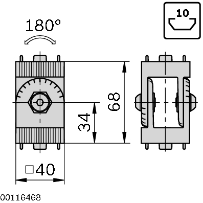 Articulation 180° sans entretoise
