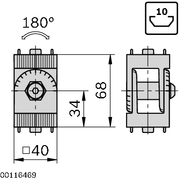 Articulation 180° avec entretoise