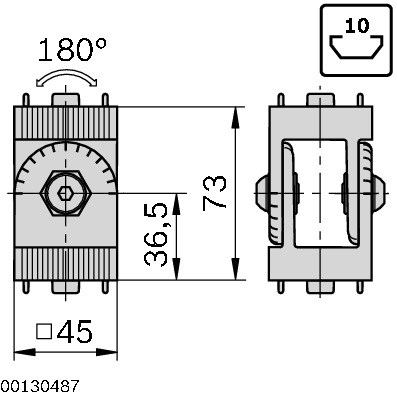 Articulation 180° sans entretoise