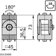 Articulation 180° avec entretoise