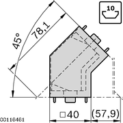 Élément de jonction 45°