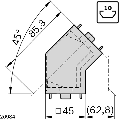 Élément de jonction 45°