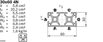 Profilé Aluminium 30x60 4N