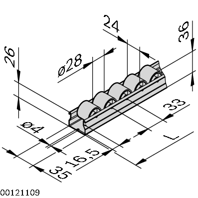Rail à galets D28 ESD