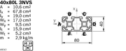 Profilé Aluminium 40x80L 3NVS