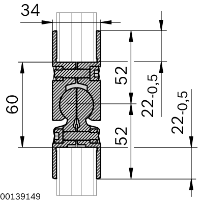 Raccord de connexion 0°-90° D28L