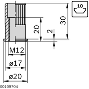 Manchon fileté M12