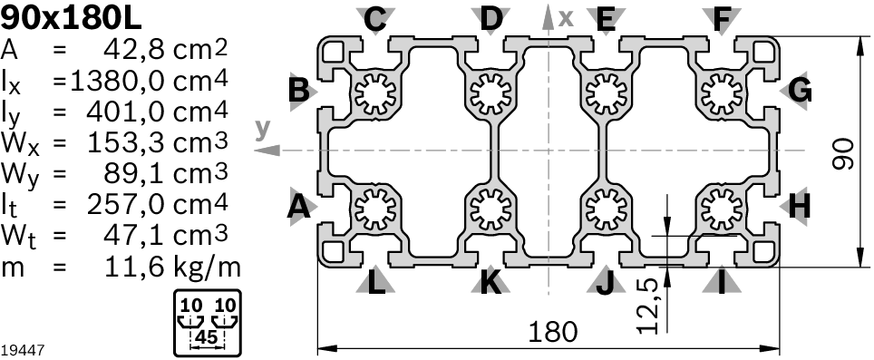 Profilé Aluminium 90x180