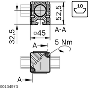 Adaptateur rainure 10/45