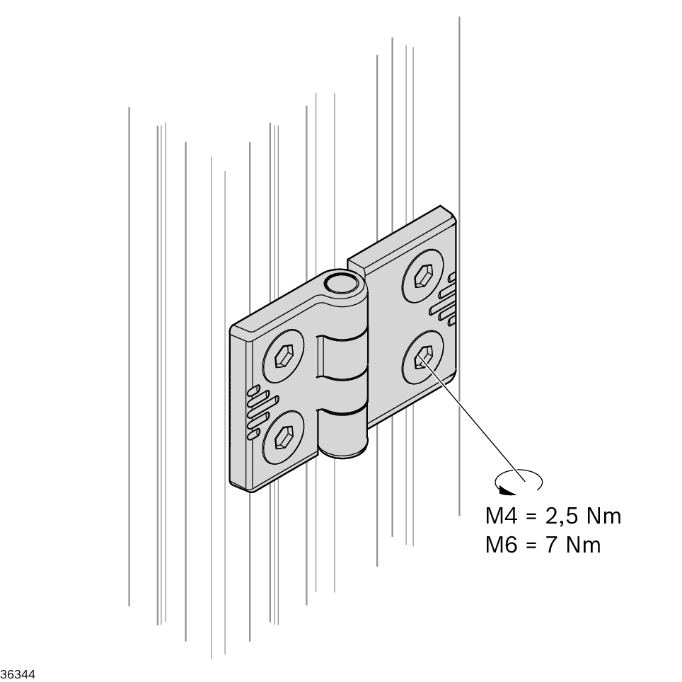 Charnière en aluminium