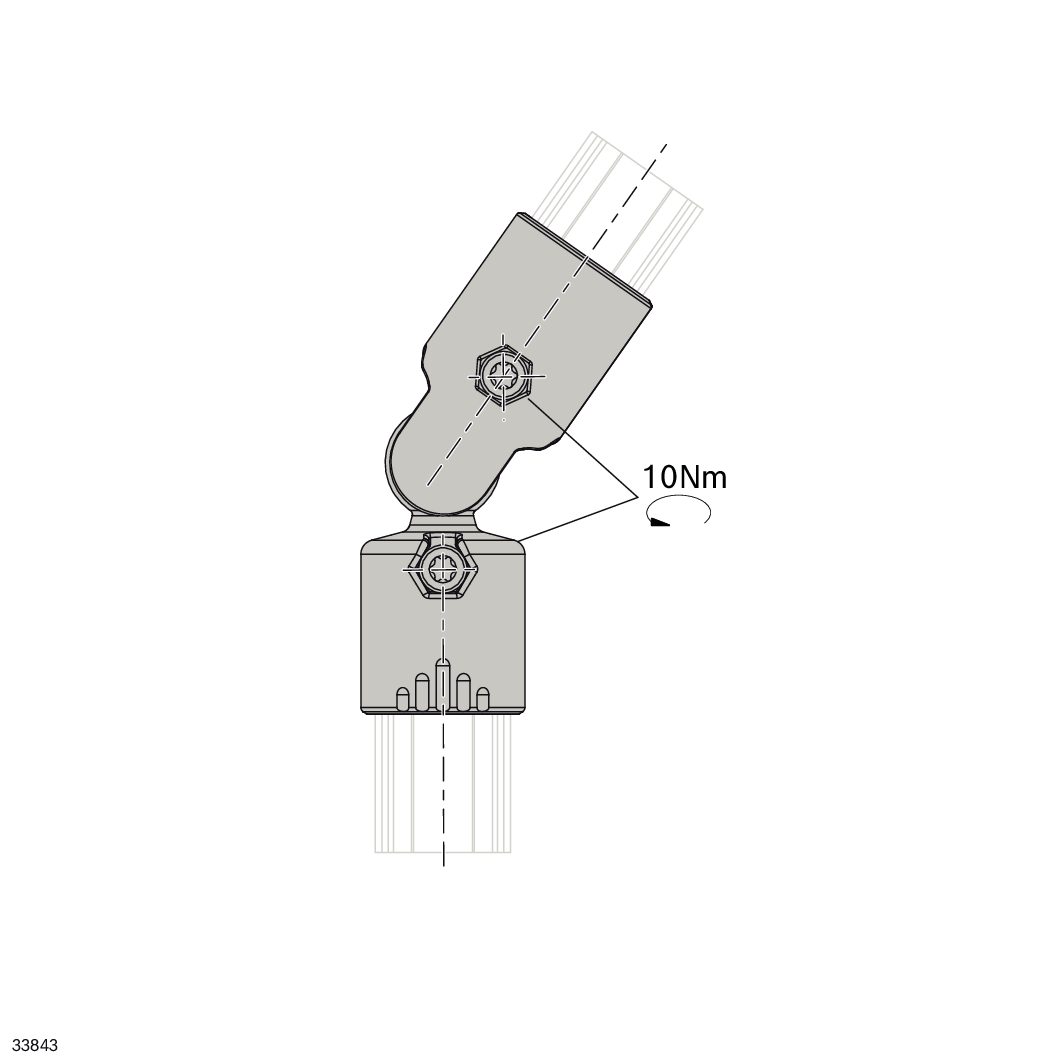 Raccord de connexion 0°-90° D28L