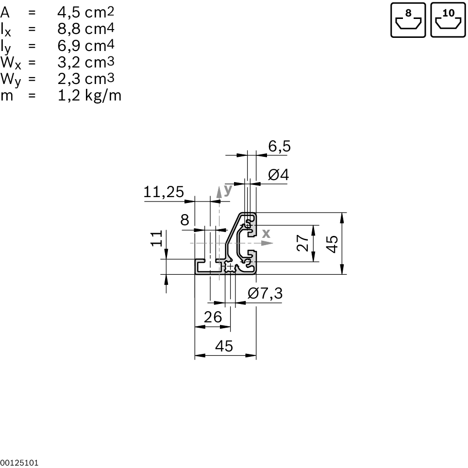 Corniere Alu 45x45