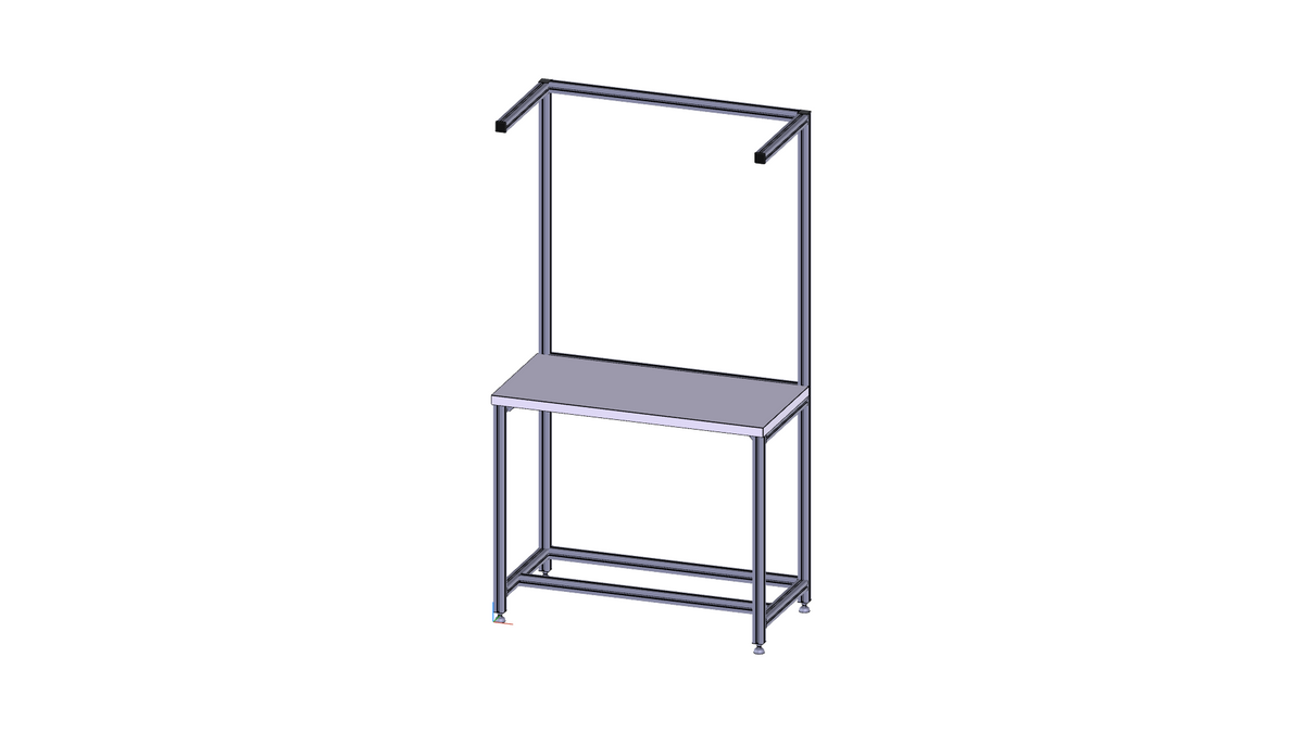 Poste de travail fixe avec console, largeur variable